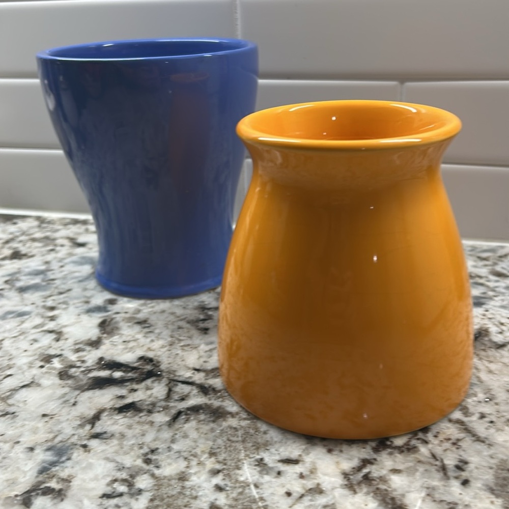 Wide Mouth Ceramic Flower Vases Set of 2 Add a Pop of Color to Your Decor